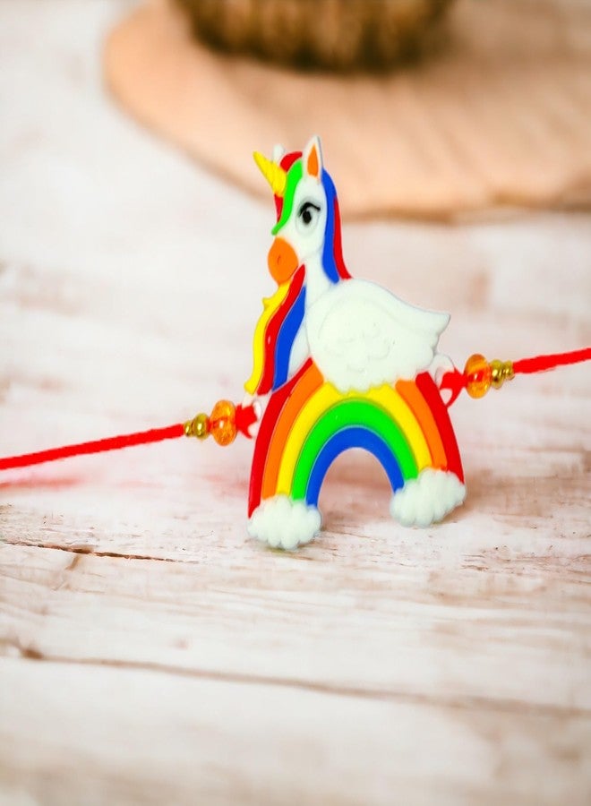 Sesonby Set Of 2 Kids Unicorn Rakhi For Sister Rakhis For Kids Girls Rakhis | rakhiS for brother | rakhis combo | Bhabhi rakhi Wrist Band #Kids46-47 - Image 3